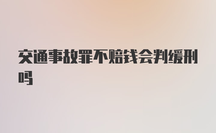 交通事故罪不赔钱会判缓刑吗