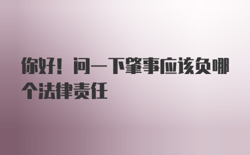 你好！问一下肇事应该负哪个法律责任