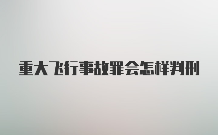 重大飞行事故罪会怎样判刑