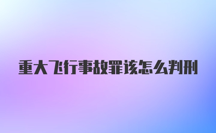 重大飞行事故罪该怎么判刑