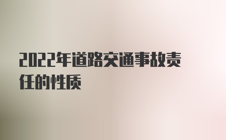 2022年道路交通事故责任的性质