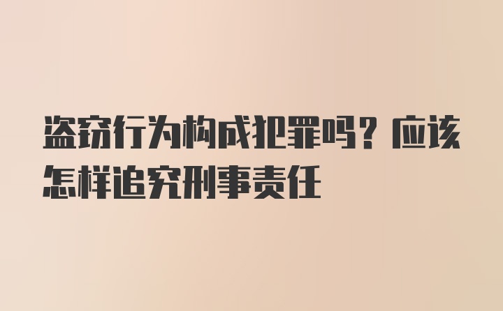 盗窃行为构成犯罪吗？应该怎样追究刑事责任