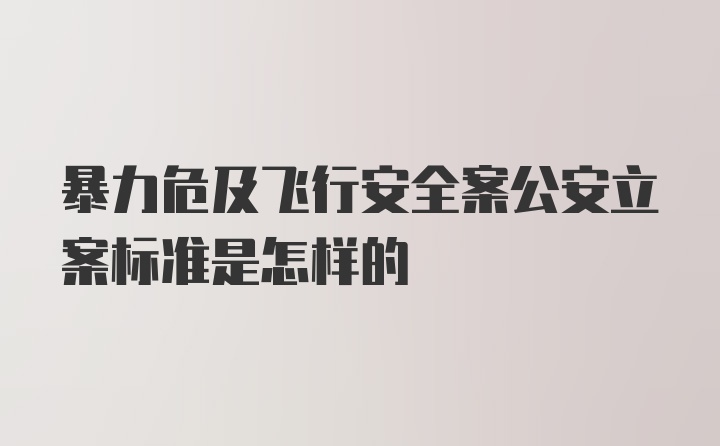 暴力危及飞行安全案公安立案标准是怎样的