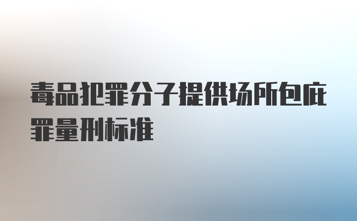 毒品犯罪分子提供场所包庇罪量刑标准