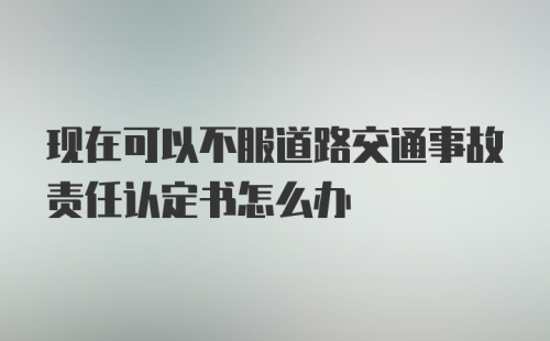 现在可以不服道路交通事故责任认定书怎么办