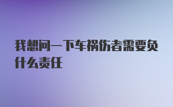 我想问一下车祸伤者需要负什么责任