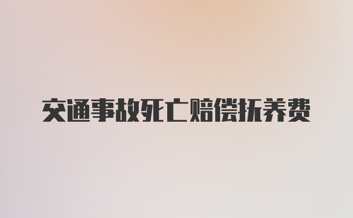 交通事故死亡赔偿抚养费