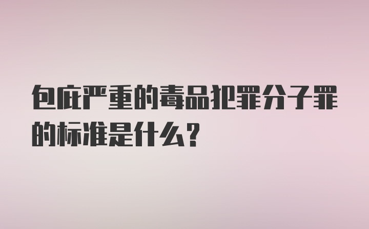 包庇严重的毒品犯罪分子罪的标准是什么?