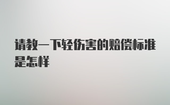 请教一下轻伤害的赔偿标准是怎样