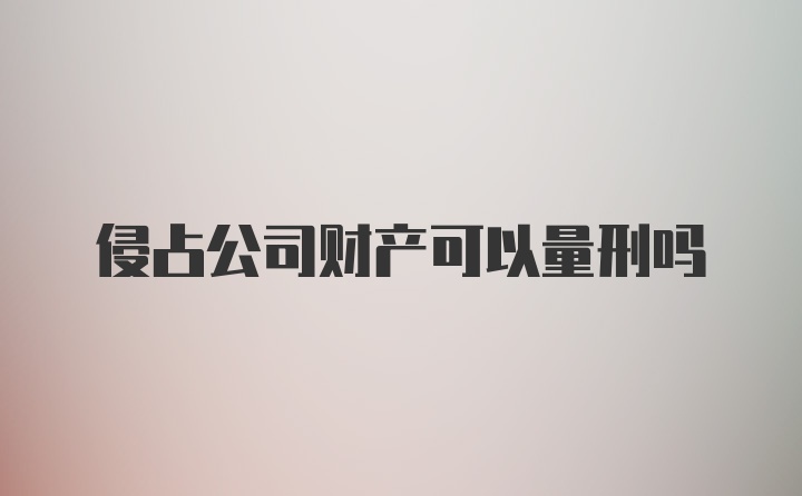 侵占公司财产可以量刑吗