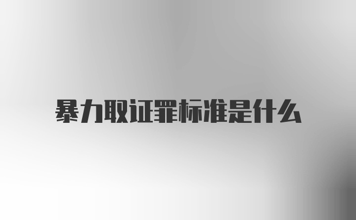 暴力取证罪标准是什么