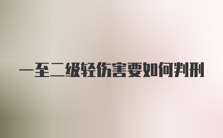 一至二级轻伤害要如何判刑