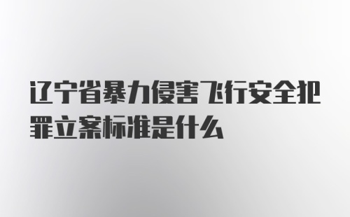 辽宁省暴力侵害飞行安全犯罪立案标准是什么