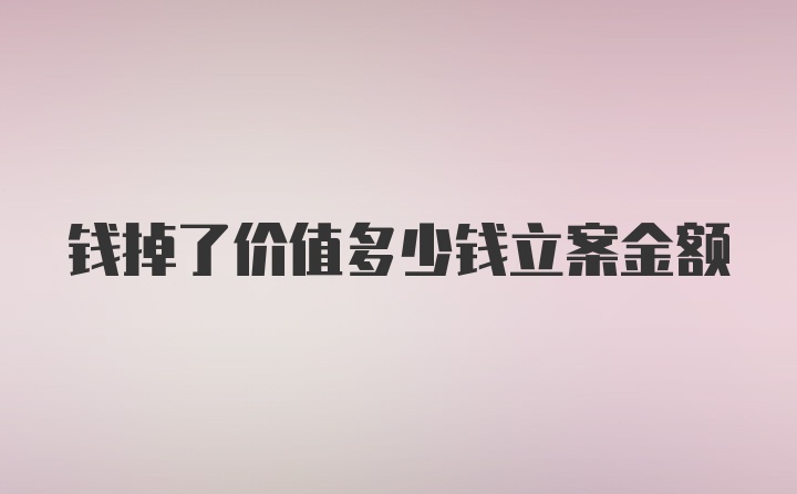 钱掉了价值多少钱立案金额