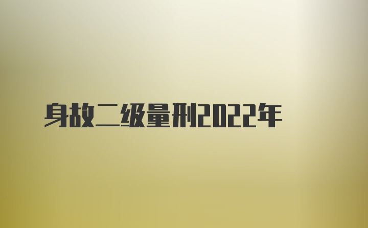 身故二级量刑2022年