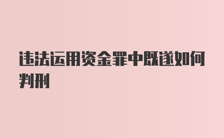 违法运用资金罪中既遂如何判刑