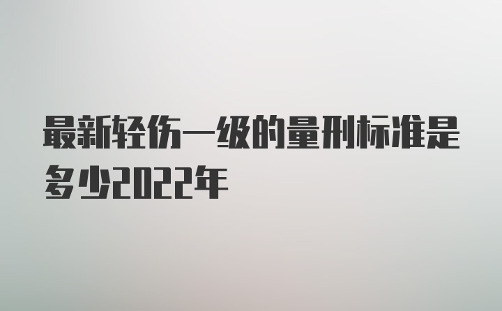 最新轻伤一级的量刑标准是多少2022年