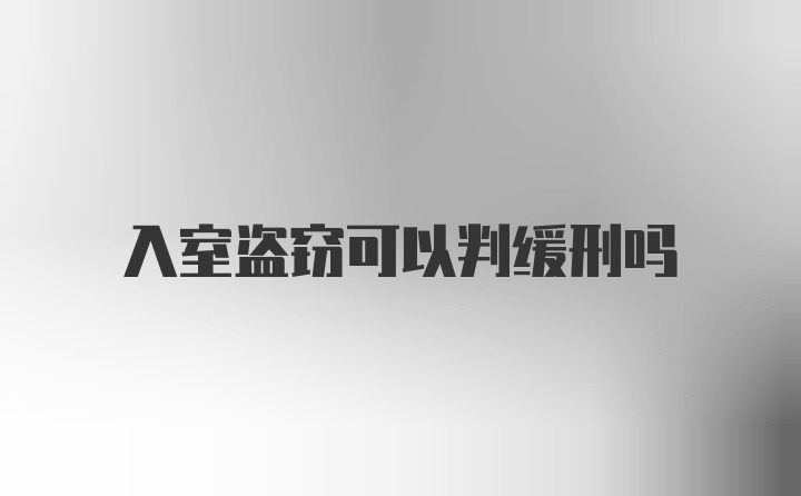 入室盗窃可以判缓刑吗