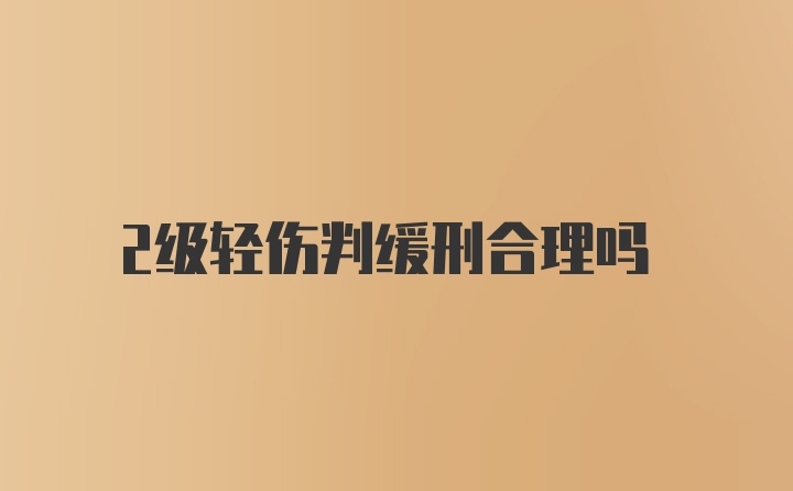 2级轻伤判缓刑合理吗