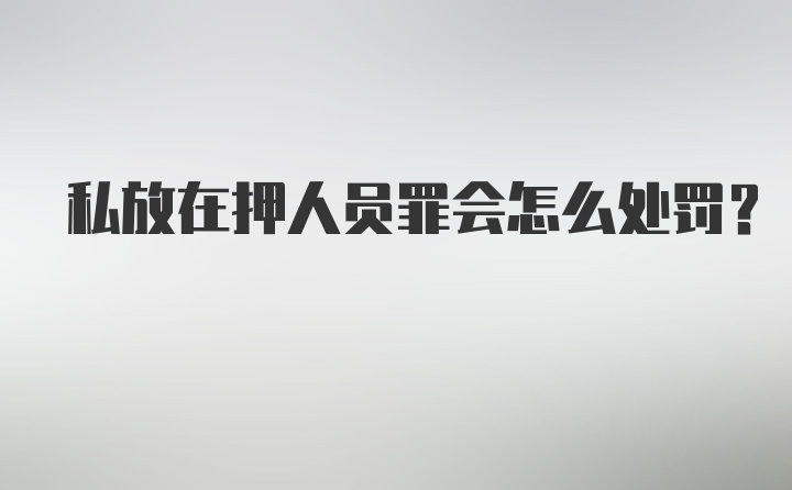 私放在押人员罪会怎么处罚？