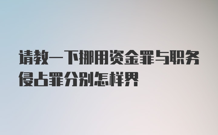 请教一下挪用资金罪与职务侵占罪分别怎样界