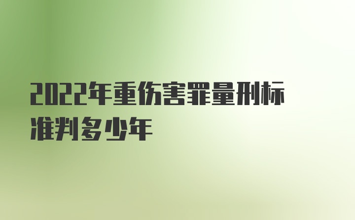 2022年重伤害罪量刑标准判多少年