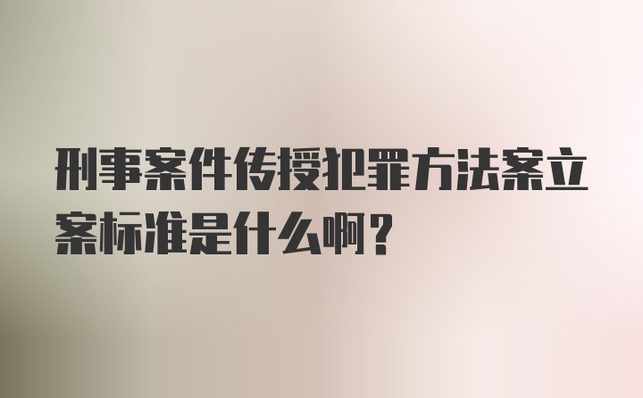 刑事案件传授犯罪方法案立案标准是什么啊?