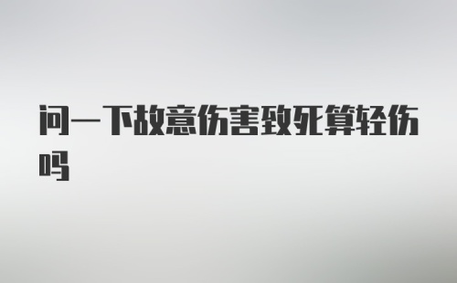 问一下故意伤害致死算轻伤吗