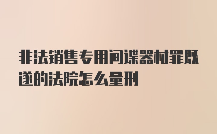 非法销售专用间谍器材罪既遂的法院怎么量刑