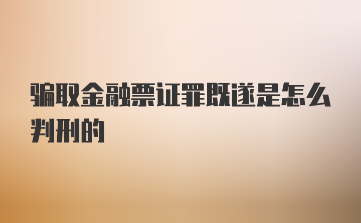 骗取金融票证罪既遂是怎么判刑的