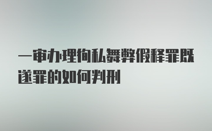 一审办理徇私舞弊假释罪既遂罪的如何判刑