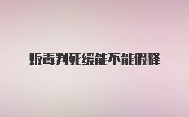 贩毒判死缓能不能假释