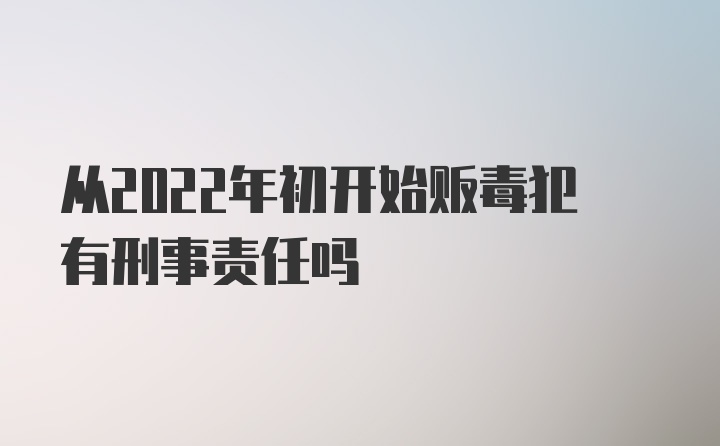 从2022年初开始贩毒犯有刑事责任吗