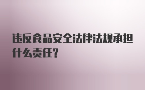 违反食品安全法律法规承担什么责任？