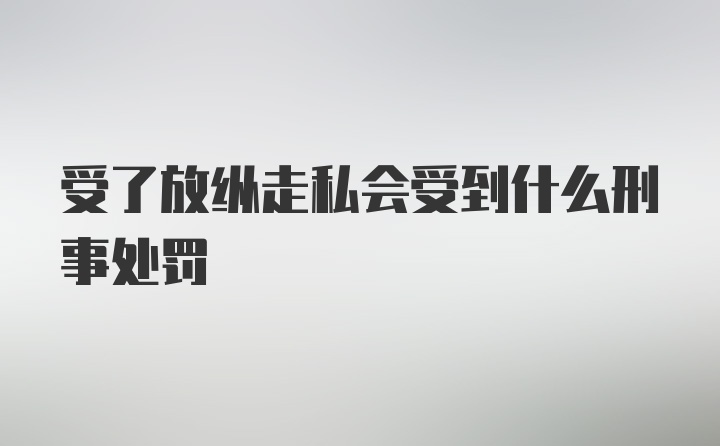 受了放纵走私会受到什么刑事处罚