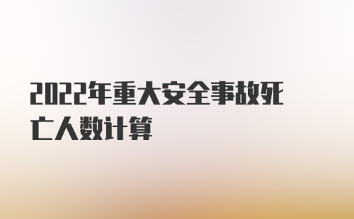 2022年重大安全事故死亡人数计算