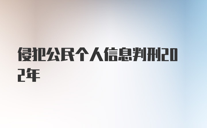 侵犯公民个人信息判刑202年