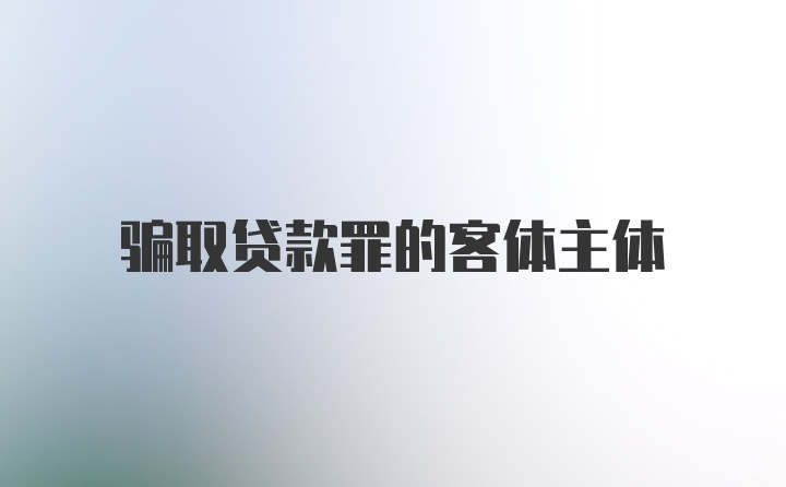 骗取贷款罪的客体主体