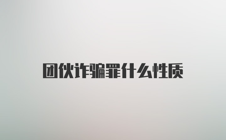 团伙诈骗罪什么性质