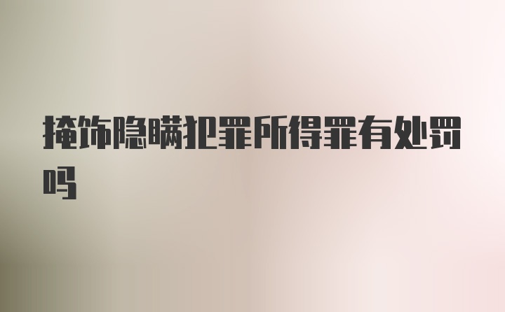 掩饰隐瞒犯罪所得罪有处罚吗