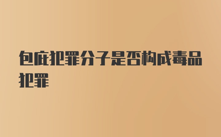 包庇犯罪分子是否构成毒品犯罪