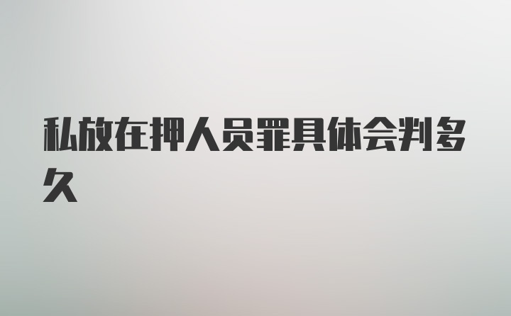 私放在押人员罪具体会判多久