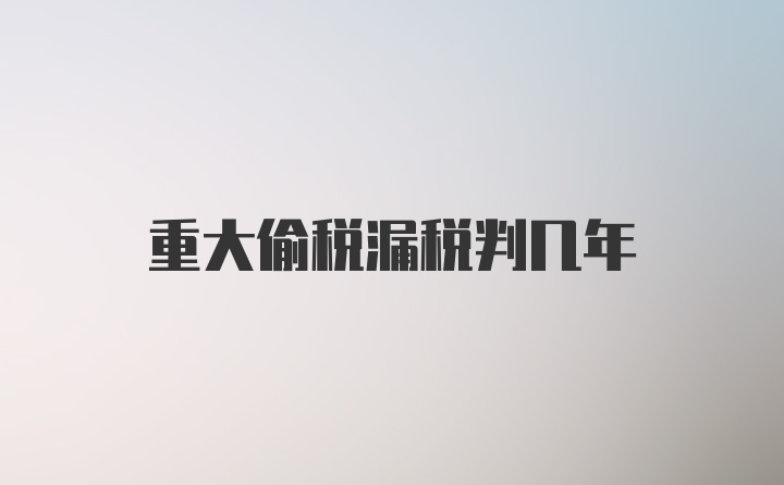 重大偷税漏税判几年