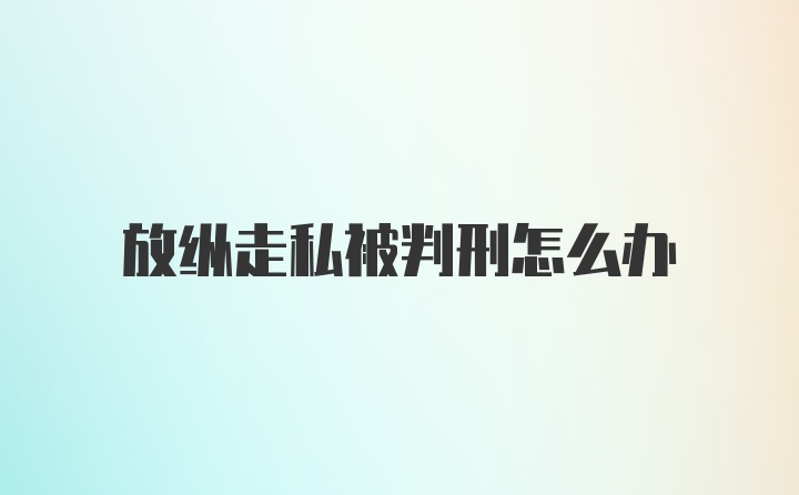 放纵走私被判刑怎么办