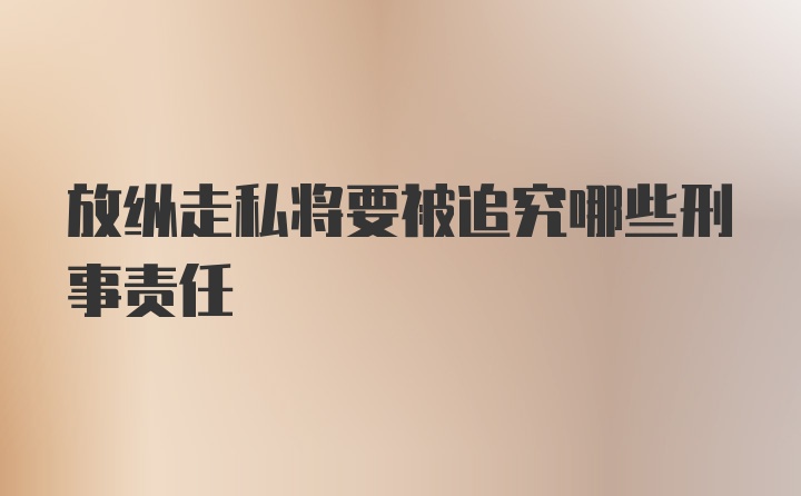 放纵走私将要被追究哪些刑事责任