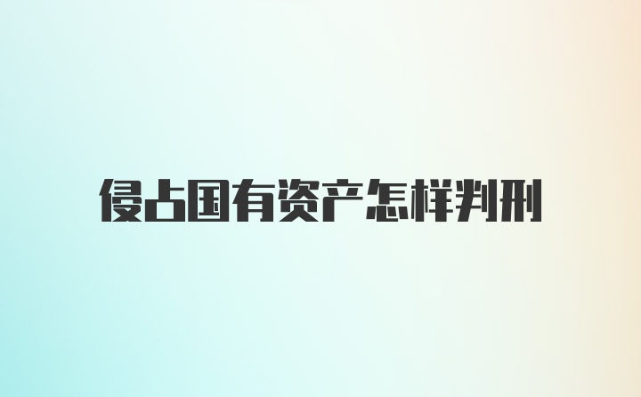 侵占国有资产怎样判刑