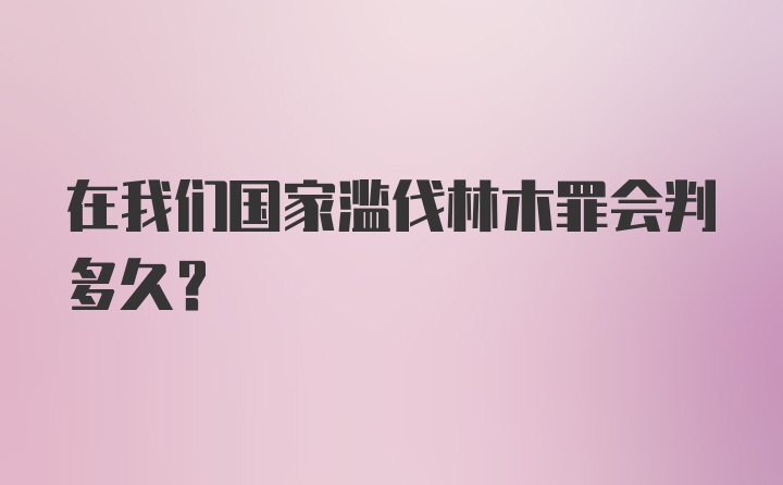 在我们国家滥伐林木罪会判多久？