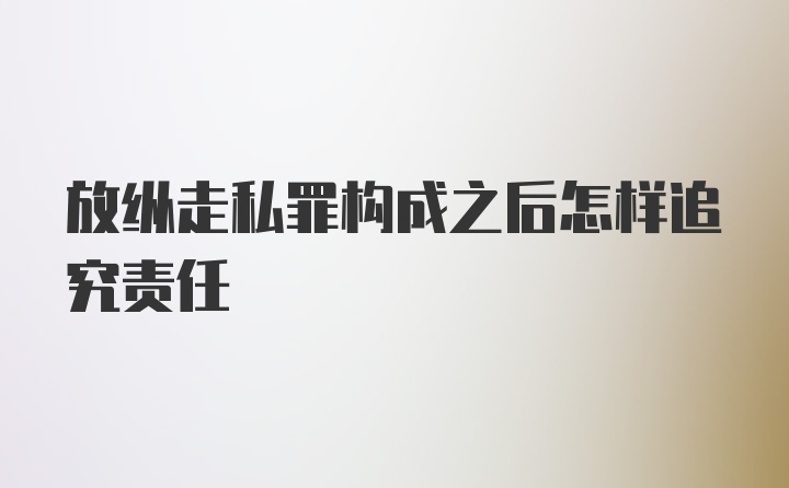 放纵走私罪构成之后怎样追究责任