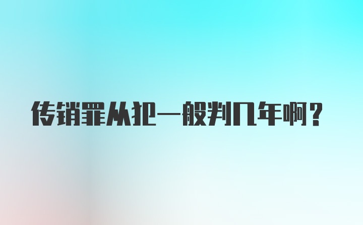 传销罪从犯一般判几年啊?