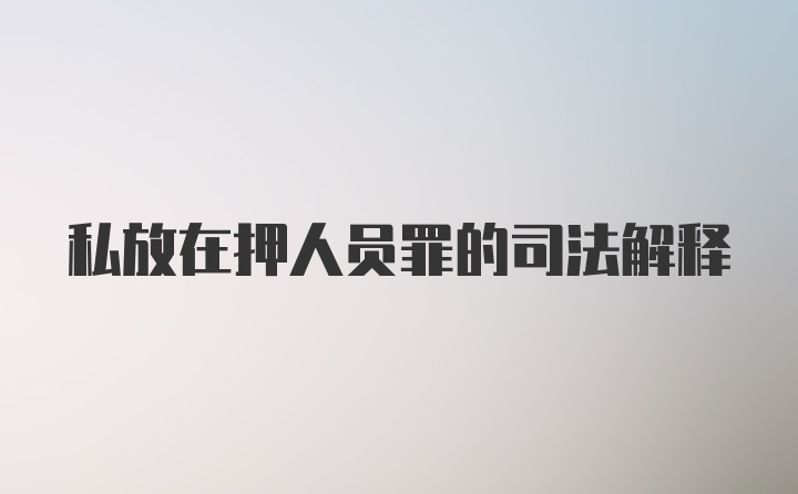 私放在押人员罪的司法解释